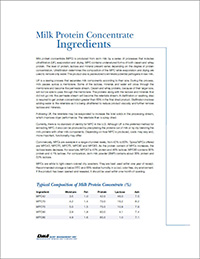 milk protein concentrate spec sheet